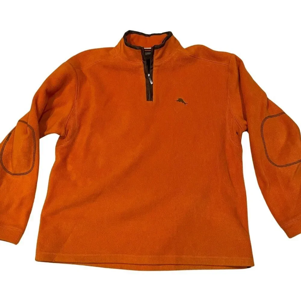 Tommy Bahama Men’s Quarter-Zip Pullover – Orange – Size Large - Picture 6 of 9
